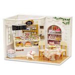 piberagi DIY Miniature Dollhouse Kit with Furniture 1:24 Scale Creative Room Mini Wooden Doll House Accessories Plus Dust Proof for Kids Teens Adults(Cake Diary)