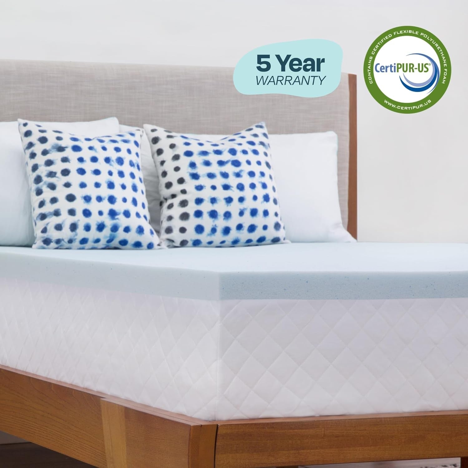 Cooling Gel Memory Foam Mattress Topper Queen Size
