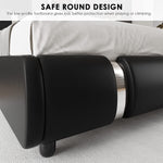 Queen Faux Leather Bed Frame With Adjustable Headboard