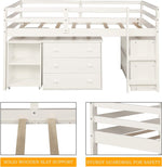 Twin Loft Bed With Rolling Desk And Storage For Small Rooms
