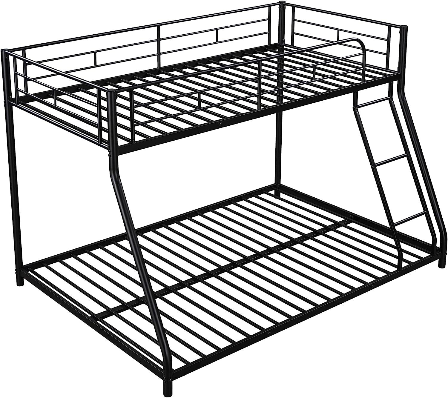 Heavy Duty Twin Over Full Metal Floor Bunk Bed With Ladder