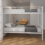 Twin Over Twin Metal Bunk Bed With 2 Ladders White