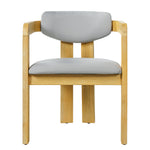 Set of 2 Outdoor Acacia Wood Dining Chairs with Cushions, Modern Solid