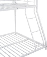 Twin Over Full Metal Bunk Bed With Flat Ladder Guard Rail