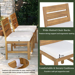 Farmhouse 5-Piece Outdoor Patio Dining Set with Adjustable Legs,Acacia