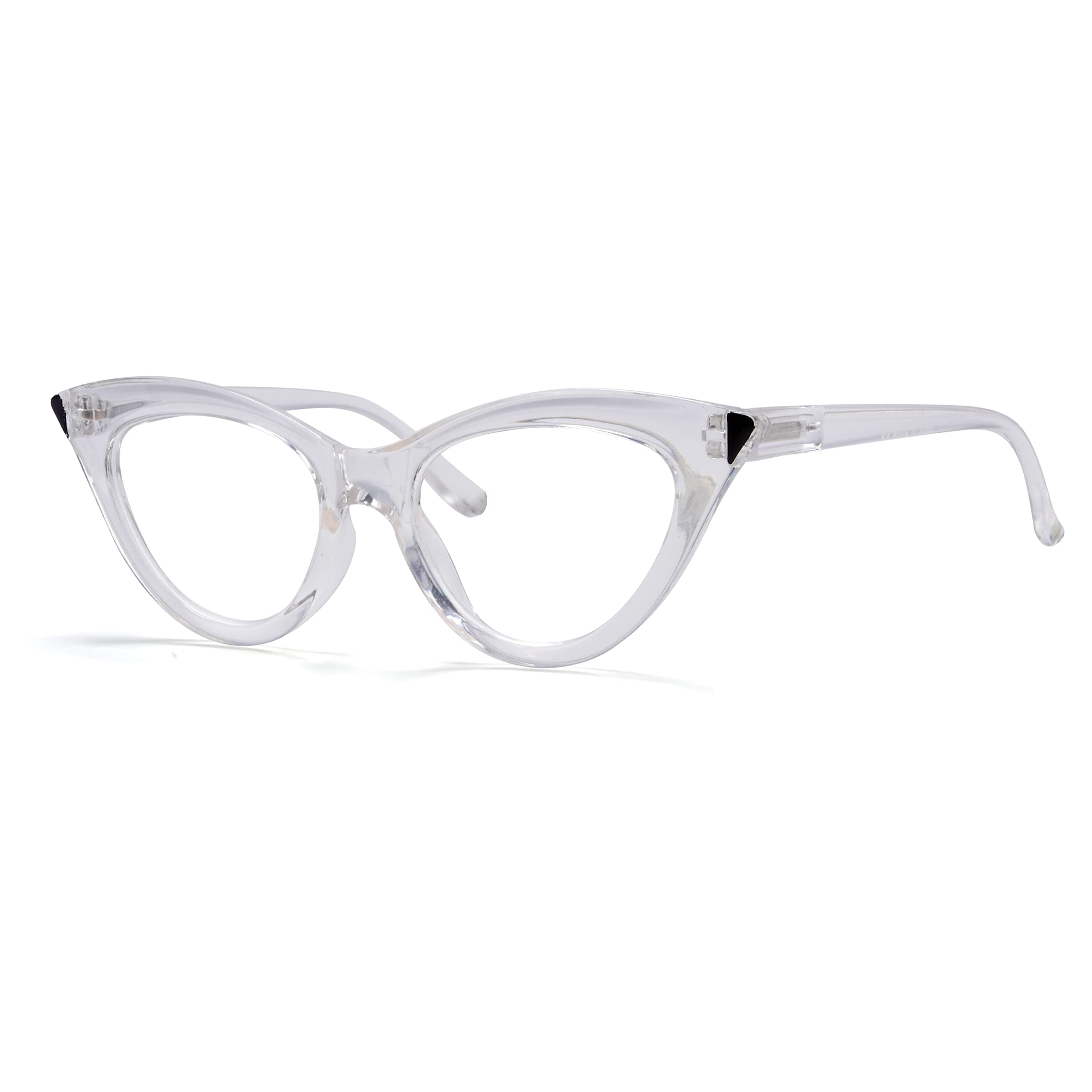 Eyekepper Small Reading Glasses for Women Cat-eye Style Ladies Readers - Transparent +2.00