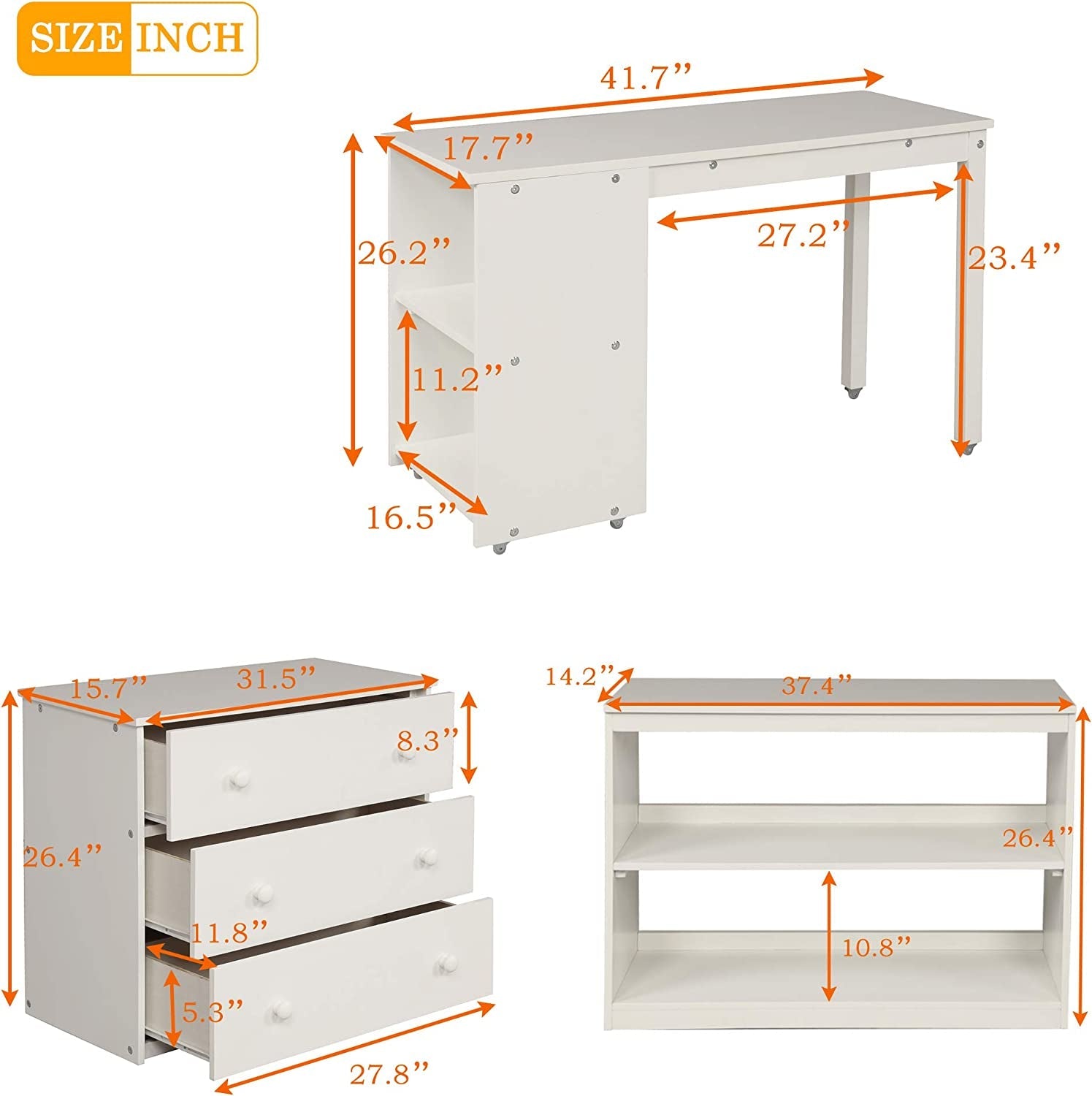 Twin Loft Bed With Rolling Desk And Storage For Small Rooms