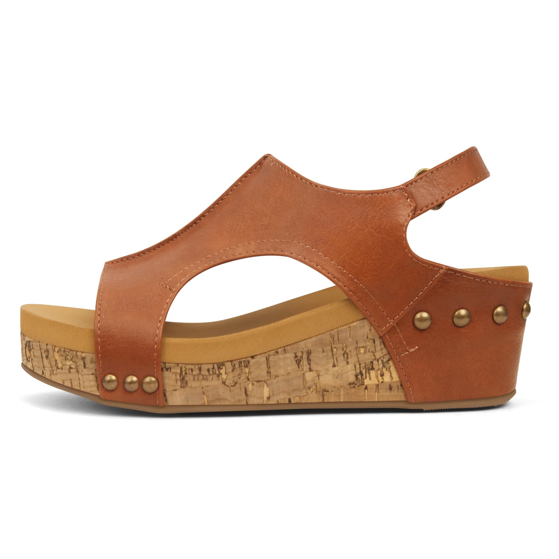 PARTY Womens Wedge Sandals With Strap for Dressy Ladies Sandals Casual Wedge Brown