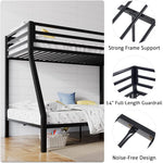 Twin Over Twin Bunk Bed With Slide Durable Square Tube