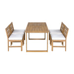 Farmhouse 5-Piece Outdoor Patio Dining Set with Adjustable Legs,Acacia
