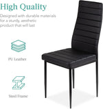 Glass Top Dining Table Set With Steel Frame Leather Chairs