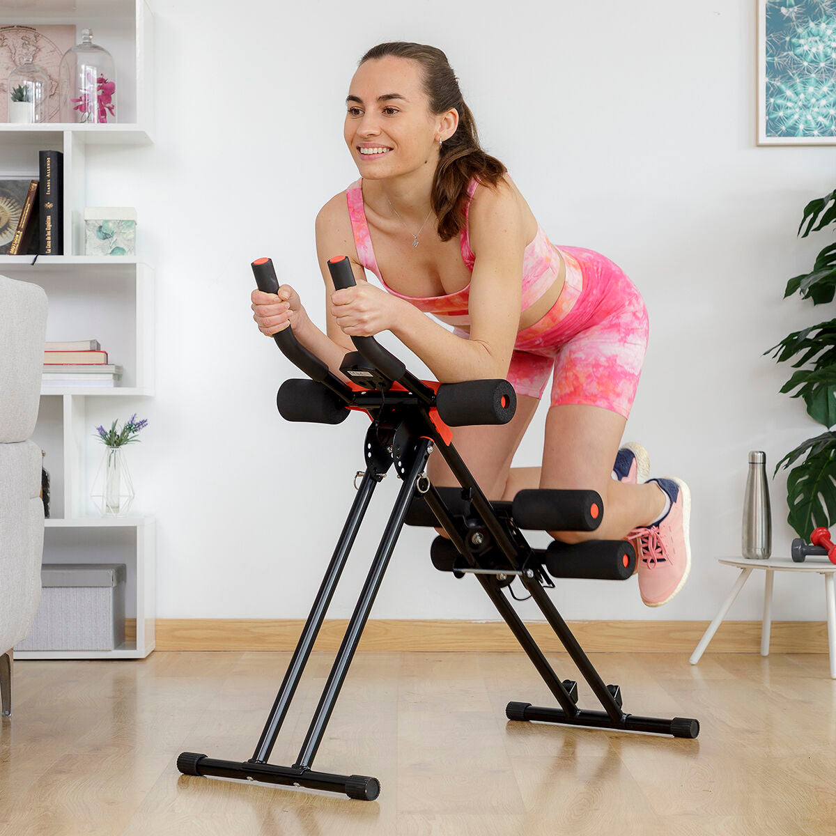 Pack Foldable Abs Machine with Exercise Guide and Men's Sauna Sports