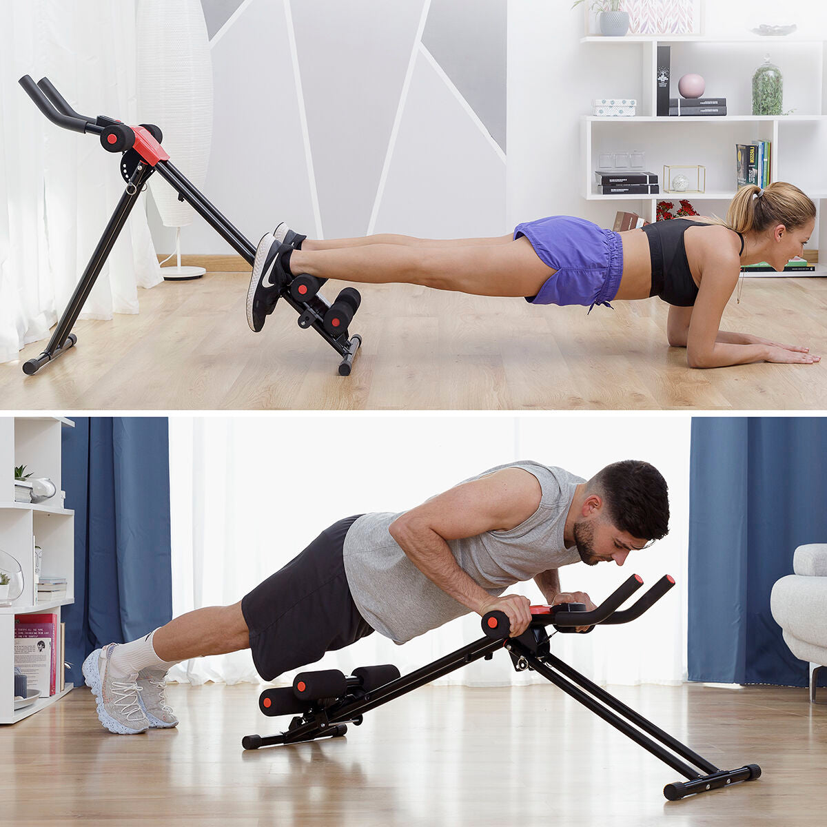 Pack Foldable Abs Machine with Exercise Guide and Men's Sauna Sports