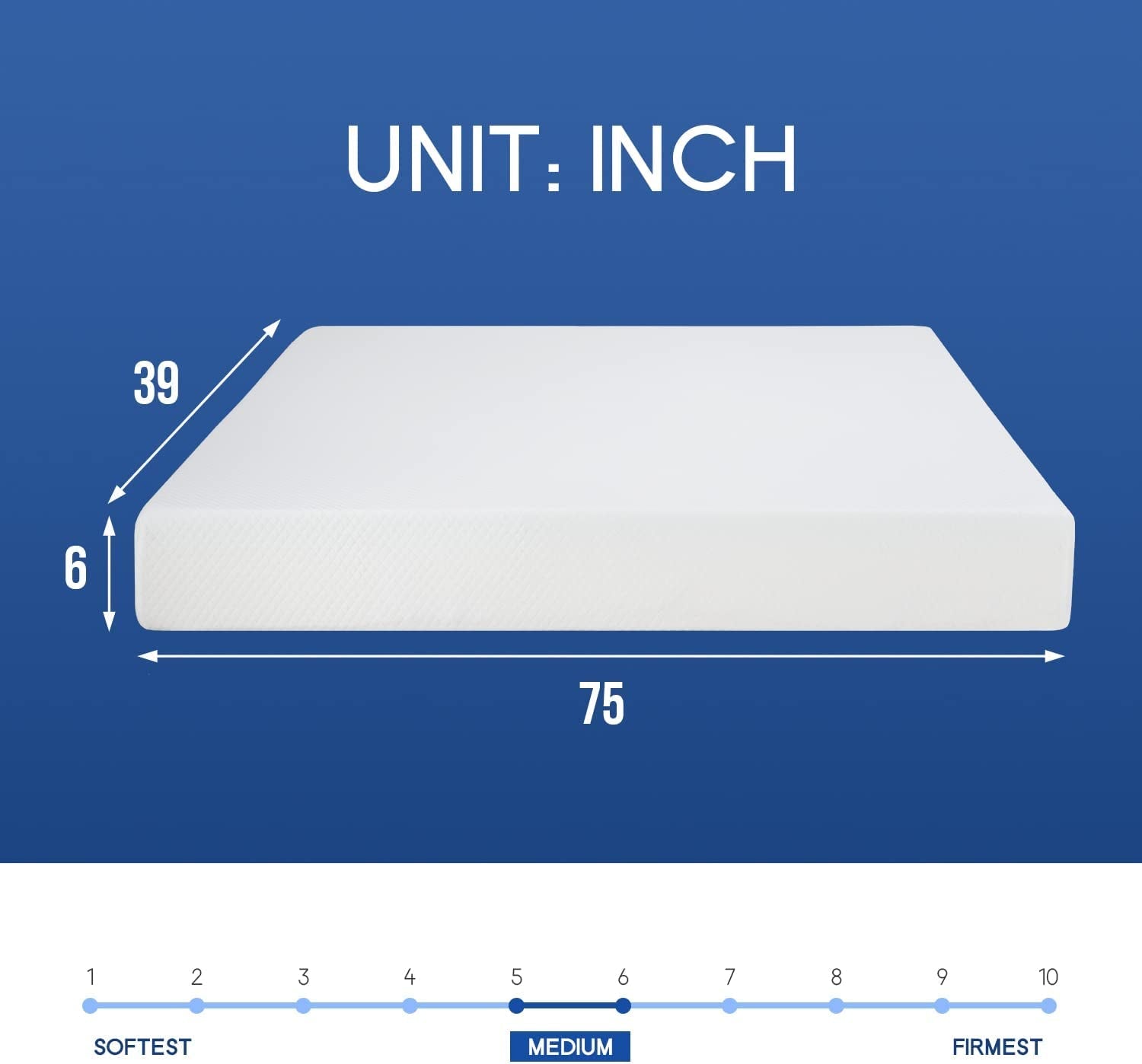 Twin Gel Memory Foam Mattress 6 Inch Cooling Comfort