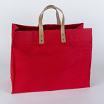 Box Tote Bag Canvas and Leather