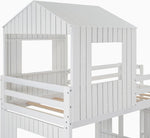 White Twin Over Full Low Profile Playhouse Bunk Bed