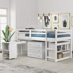 Twin Loft Bed With Rolling Desk And Storage For Small Rooms