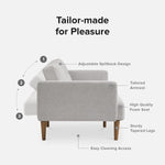 Gray Fabric Twin Futon Sofa Bed With Arms For Small Rooms