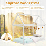 Twin House Bed Frame With Roof Canopy Montessori For Kids