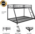 Heavy Duty Twin Over Full Metal Floor Bunk Bed With Ladder