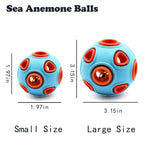 Dog Rubber Ball With Bell Sound, 2-Pack, Interactive Pet Chew Toy For