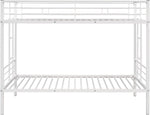 Twin Over Twin Metal Bunk Bed With 2 Ladders White