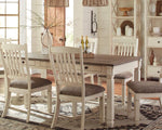 Bolanburg Farmhouse Dining Table Drawers Whitewash Seats 6