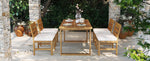 Farmhouse 5-Piece Outdoor Patio Dining Set with Adjustable Legs,Acacia
