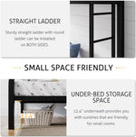 Twin Over Twin Bunk Bed With Slide Durable Square Tube
