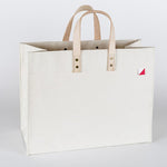 Box Tote Bag Canvas and Leather