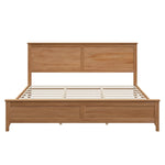 Modern Solid Wood King Size Platform Bed with Sturdy Wooden Slats