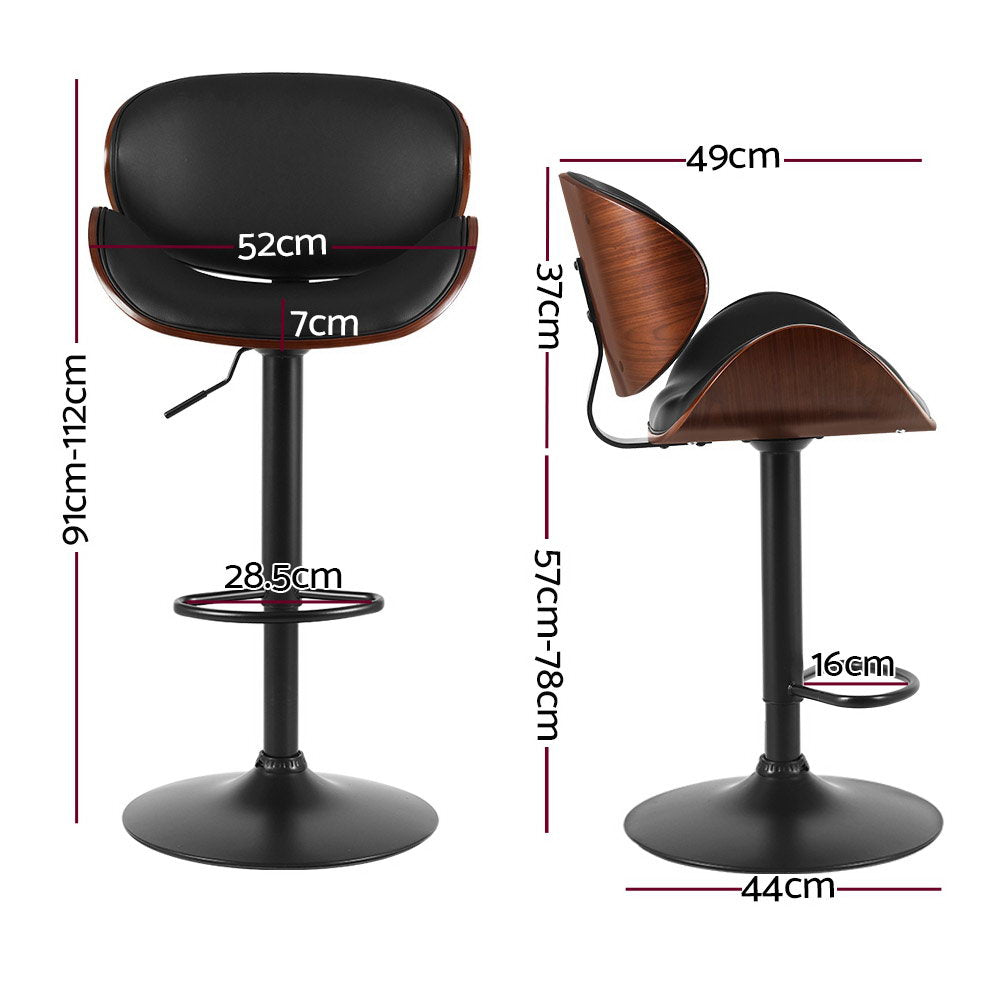 Artiss Bar Stools Kitchen Leather Barstools Swivel Gas Lift Vintage