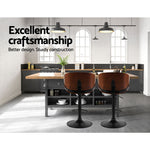 Artiss Bar Stools Kitchen Leather Barstools Swivel Gas Lift Vintage
