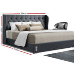 Artiss Bed Frame King Size Gas Lift Charcoal ISSA