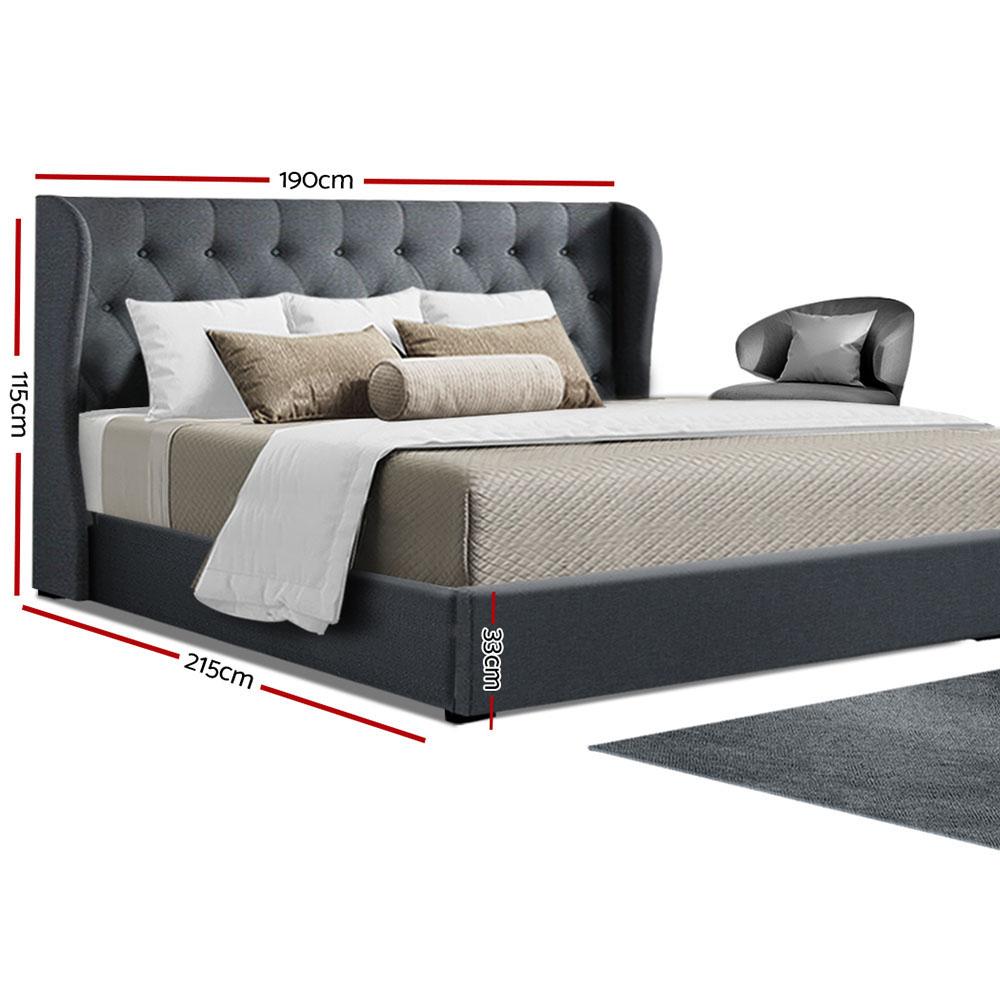 Artiss Bed Frame King Size Gas Lift Charcoal ISSA