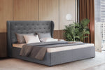 Artiss Bed Frame Queen Size Gas Lift Grey ISSA