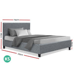 Artiss Bed Frame King Single Size Grey NEO