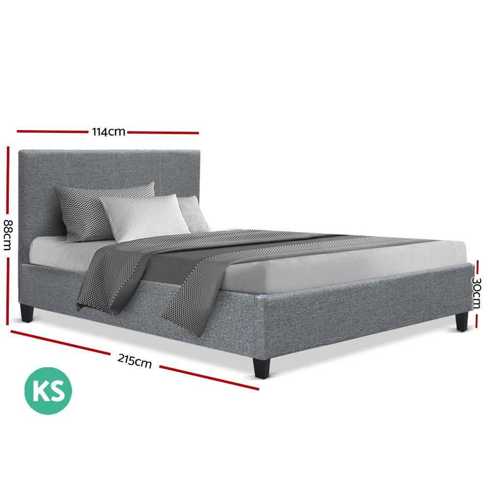 Artiss Bed Frame King Single Size Grey NEO