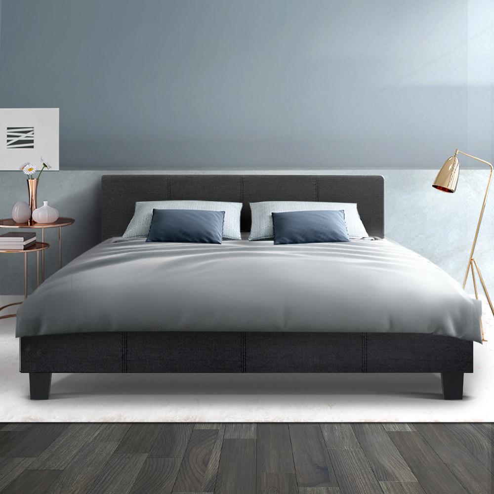 Artiss Bed Frame Queen Size Charcoal NEO
