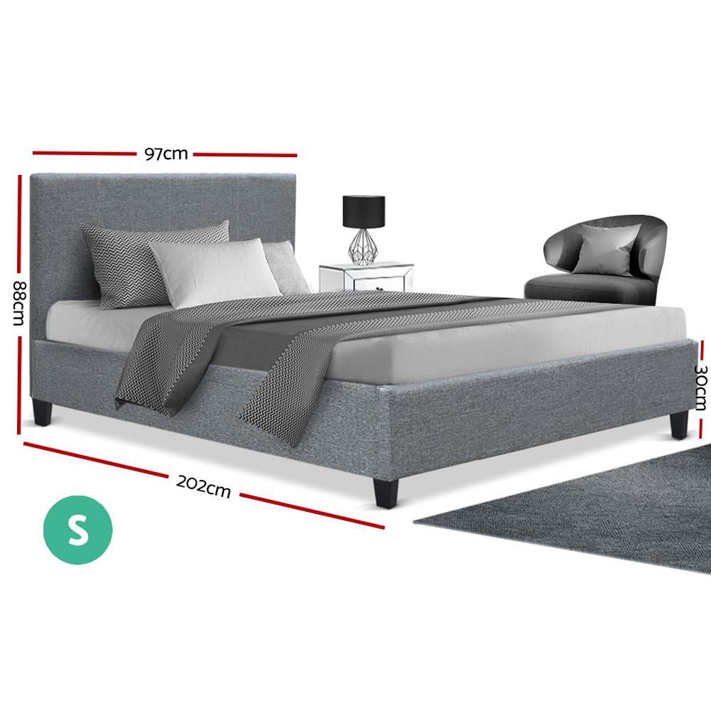 Artiss Bed Frame Single Size Grey NEO