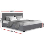 Artiss Bed Frame Double Size Gas Lift Grey NINO