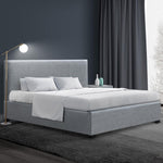 Artiss Bed Frame Queen Size Gas Lift Grey NINO