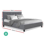 Artiss Bed Frame Double Size Grey VANKE
