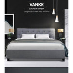 Artiss Bed Frame Double Size Grey VANKE