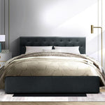 Artiss Bed Frame Queen Size Gas Lift Charcoal VILA