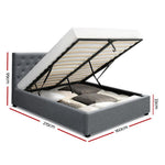 Artiss Bed Frame Queen Size Gas Lift Grey VILA