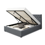 Artiss Bed Frame Queen Size Gas Lift Grey VILA