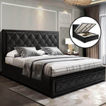 Artiss Bed Frame King Size Gas Lift Black TIYO