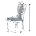 Antique White Set Of 2 Dining Chairs Grey Upholstered Tufted Unique Design Chairs Back Cushion Seat Dining Room