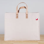 Box Tote Bag Canvas and Leather